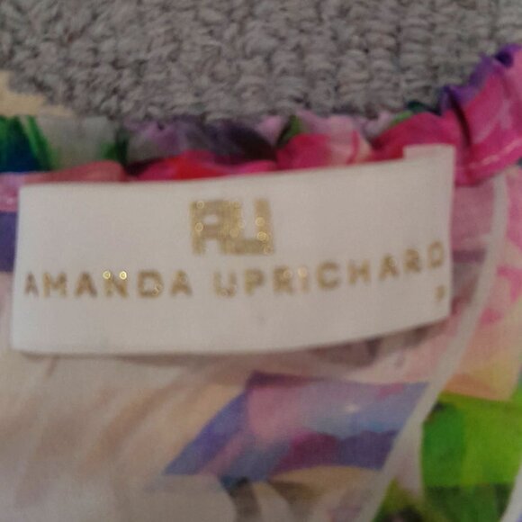 Amanda Uprichard Silk Tank Top Small Geometric Colorful Floral Chain Closure - Picture 4 of 7